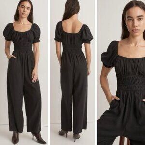 Madewell Black Puff Sleeve Jumpsuit